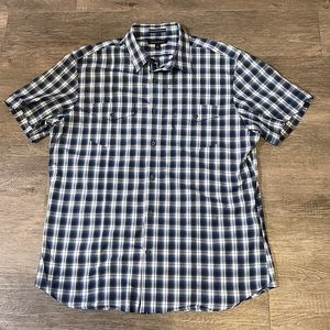 BANANA REPUBLIC Mens Short Sleeve Button Down Shirt, Size L